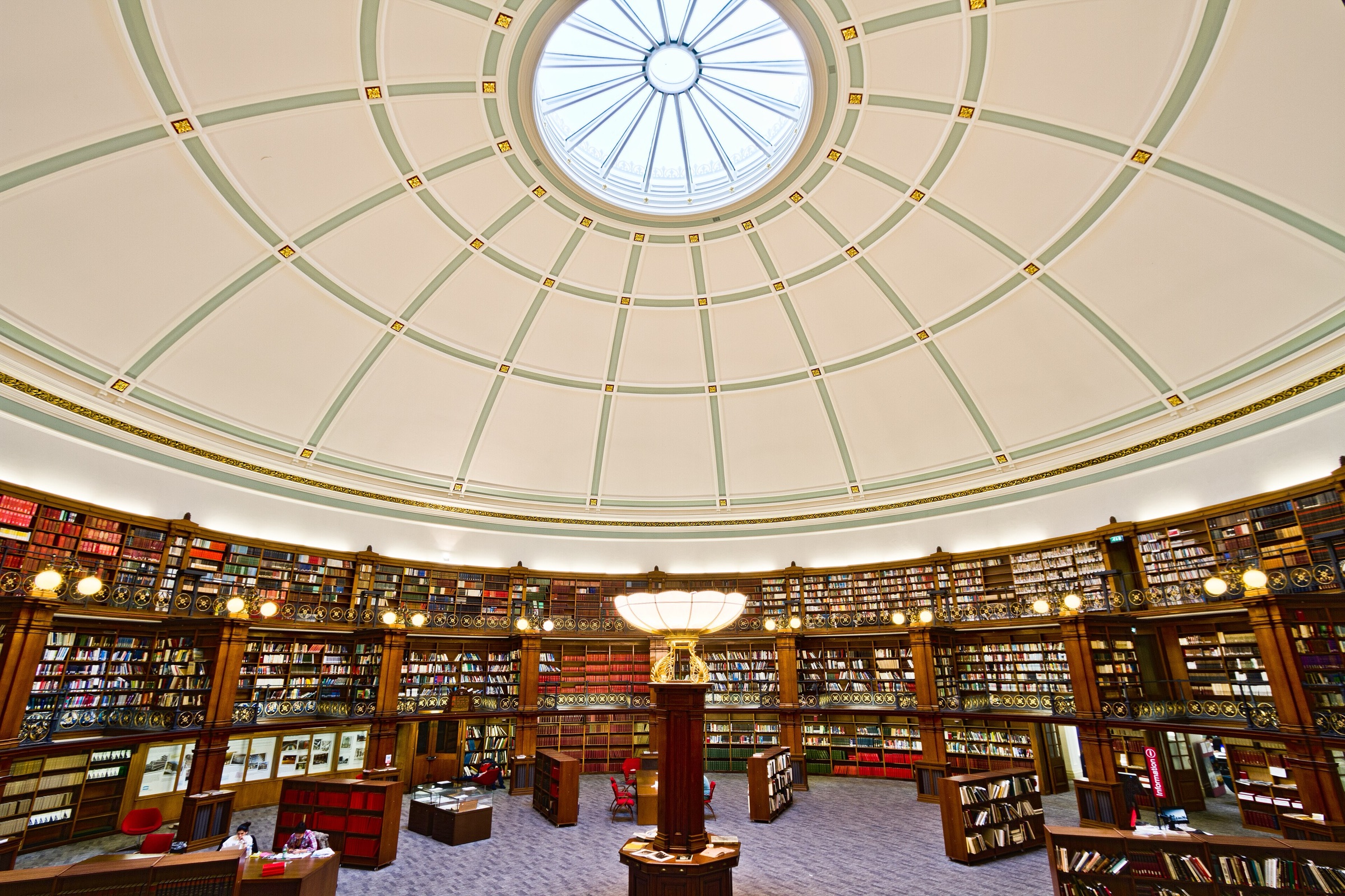 The domed Picton Reading Room at Liverpool Central Library, ringed with bookshelves